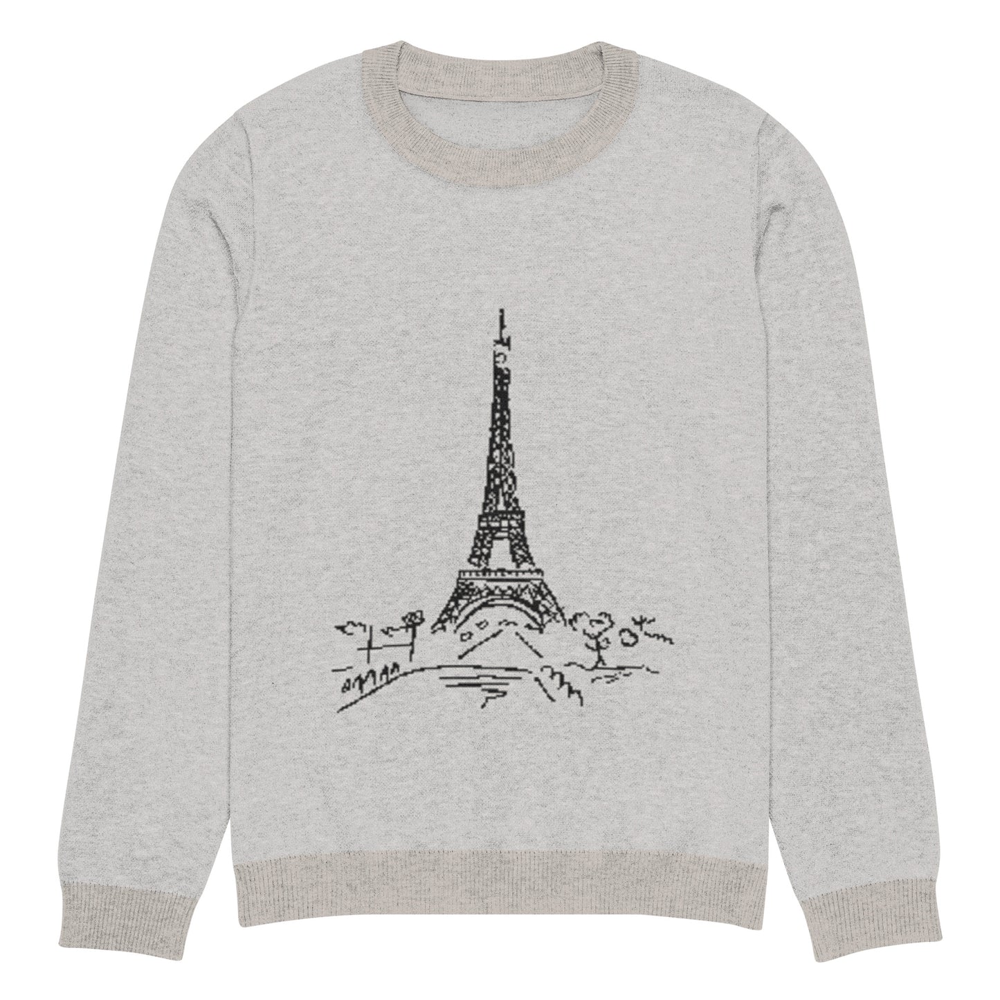 Eiffel Tower Knitted Crew Neck Sweater