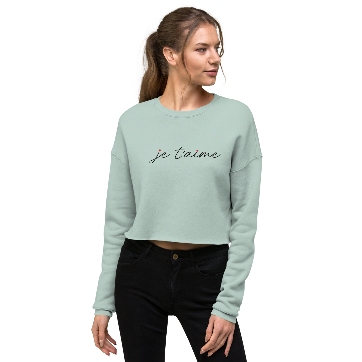 J'taime (I love you) Crop Sweatshirt